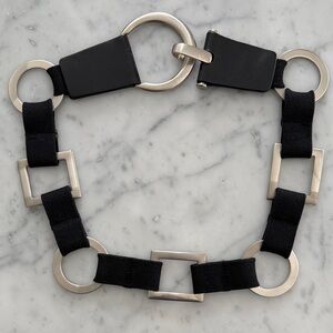 Suzi Roher Black and Silver Stretch Chain Belt
